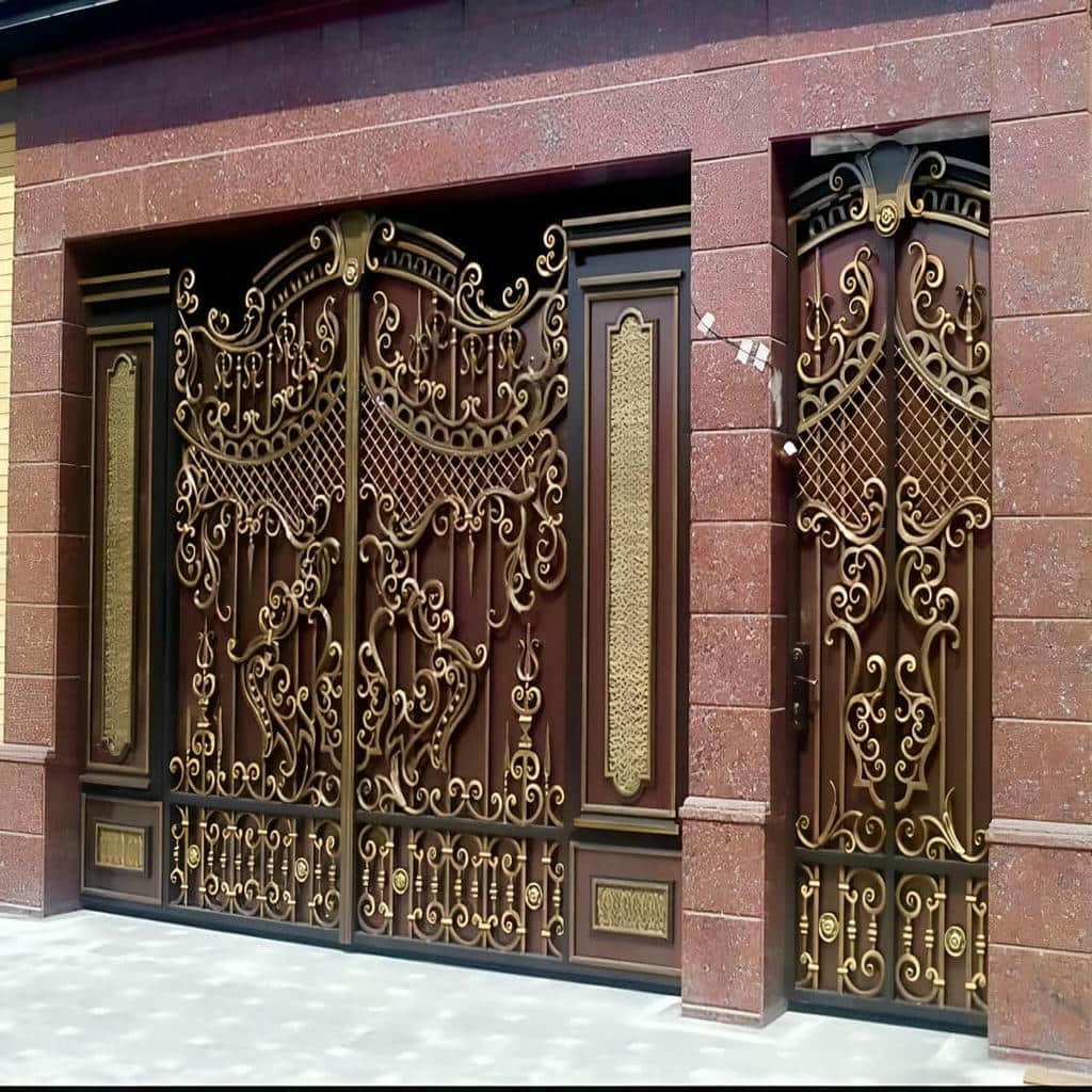 villa-door-wrought-iron-cr کارخانه تولید درب ویلایی شهرکی با رنگ کوره