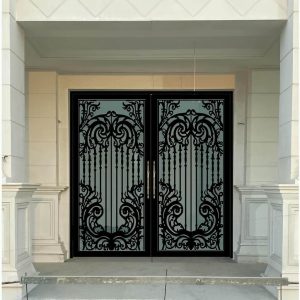 درب فرفورژه ورودی پارکینگ ساختمان مدرن