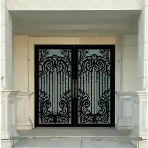 درب فرفورژه ورودی پارکینگ ساختمان مدرن