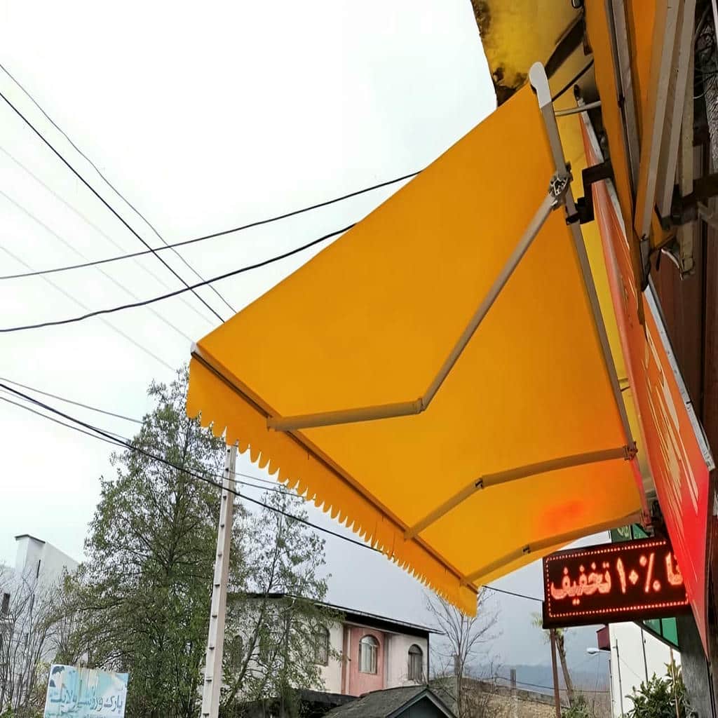 نصب سایبان برقی بازویی ضدآب در بندر لنگه