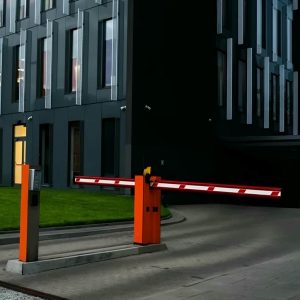 راهبند پارکینگ خانگی با پایه فلزی محکم کنار ورودی نصب راهبند پارکینگ خانگی
