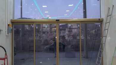 10 مدل درب اتوماتیک شیشه ای دو لنگه کشویی