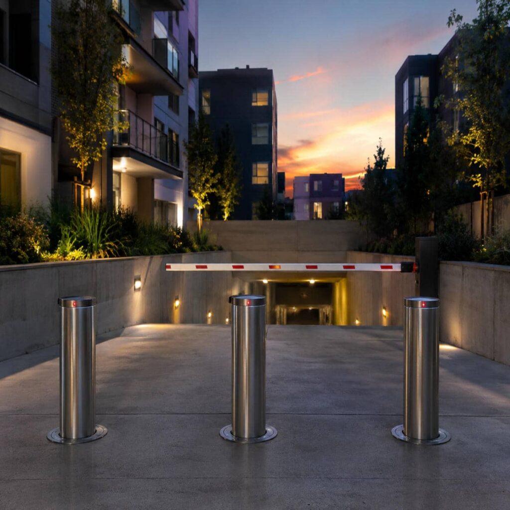 راهبند ستونی بولارد امنیتی با چراغ LED