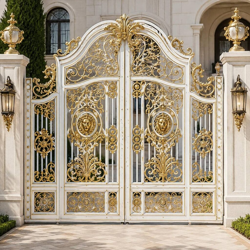 قیمت درب سفید طلایی سفارشی نمای کلاسیک قیمت درب سفید طلایی سفارشی نمای کلاسیک