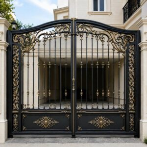 6 طرح درب حیاط لولایی ستون دار