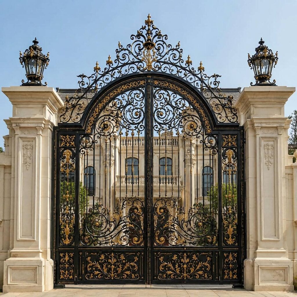 درب حیاط مشبک نورگیر با چیدمان آجری