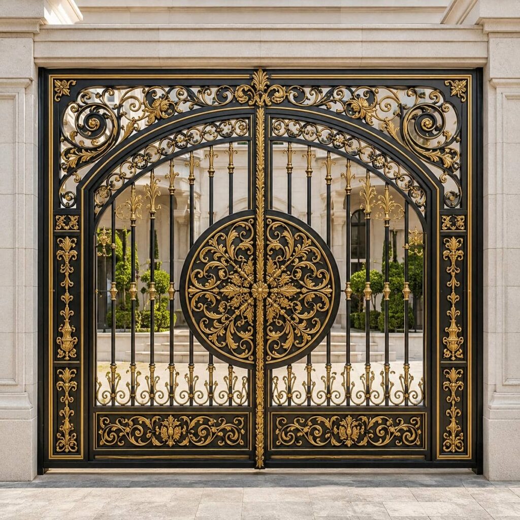 نصب درب پارکینگ مینیمال خطی با خطوط عمودی