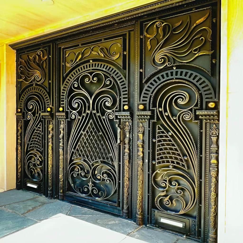 سفارش درب پارکینگ طرح چوب ترموود افقی