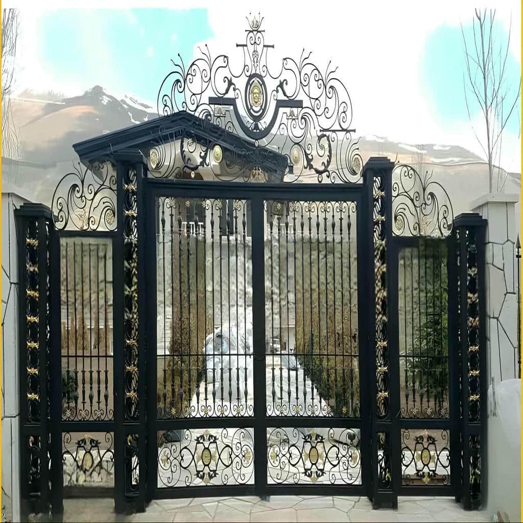 نصب درب آهنی برش لیزری با چهارچوب تراز