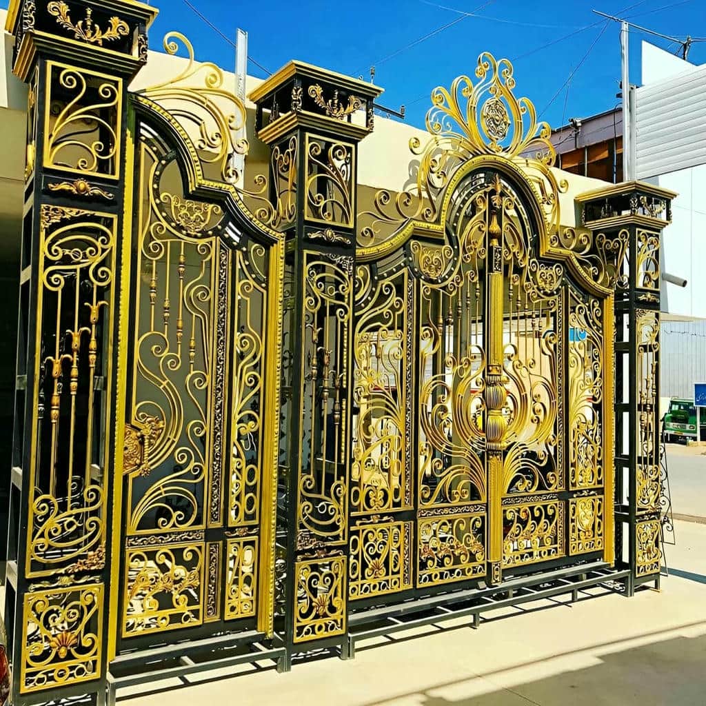 اجرای درب پارکینگ ریلی ریل زمینی با چرخ شیاردار