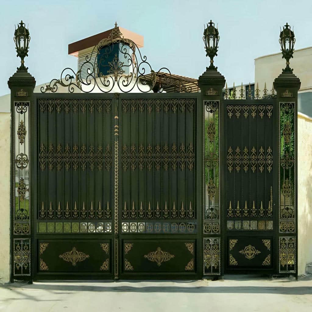تولید درب حیاط ویلایی قوسی با قوس نیم‌دایره