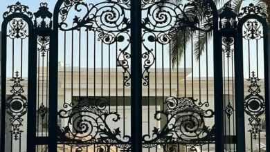 6 مدل درب ویلایی شیشه خور فریم آهنی