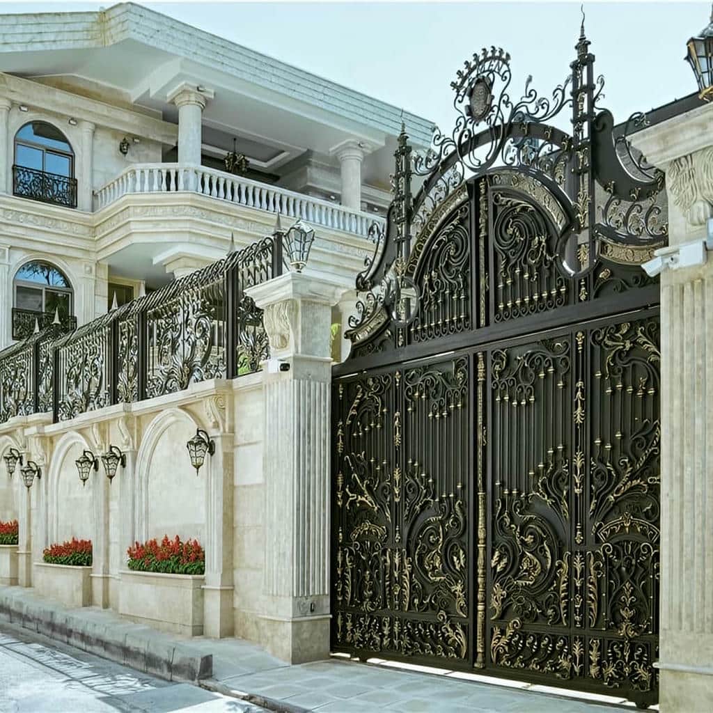 ساخت درب ویلایی پارکینگ دو لنگه فلزی