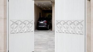 10 نمونه درب پارکینگ حیاط لولایی