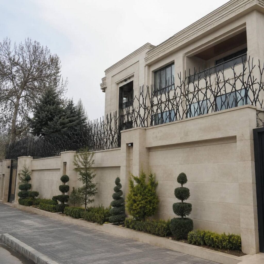 مشاوره انتخاب حفاظ دیوار شیک روی سنگ تراورتن متناسب با نما