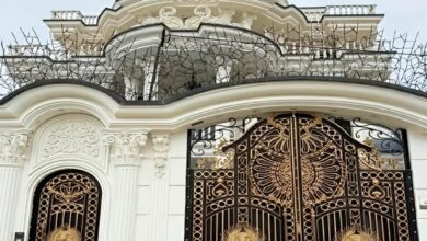 درب آهنی ساختمان با طرح مدرن